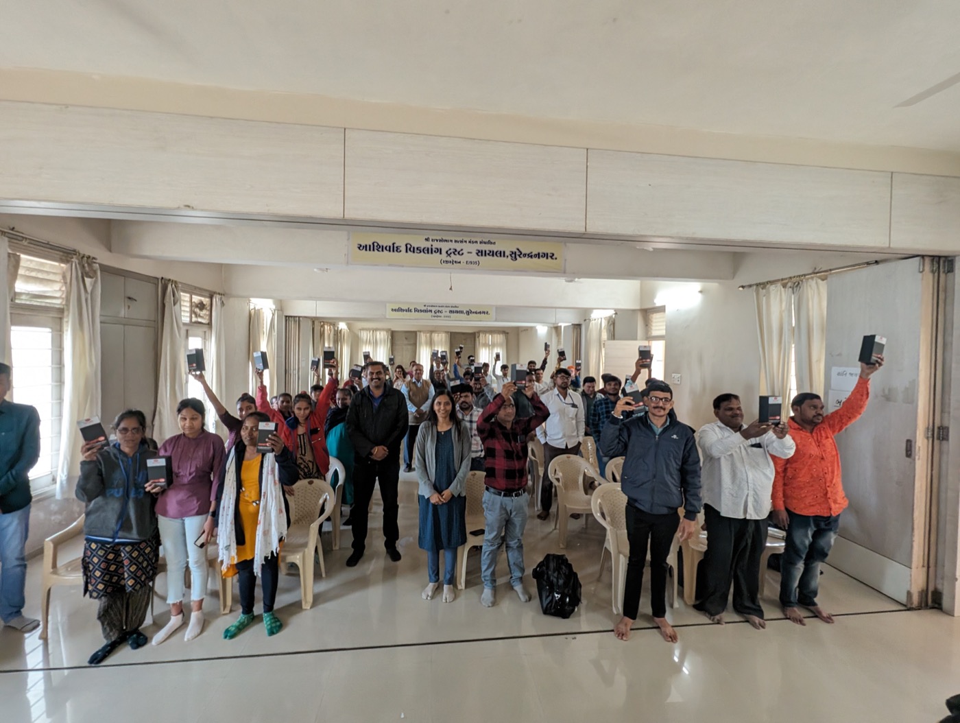 Beneficiaries at a Waghbakri Foundation–supported SMARTON distribution